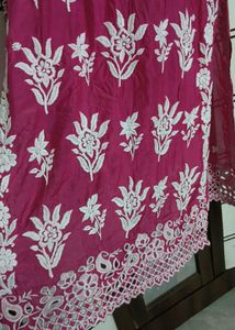 Premium crepe Cutwork luknowi set