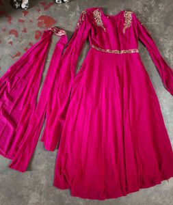 Elegant Pink Ethnic Gown