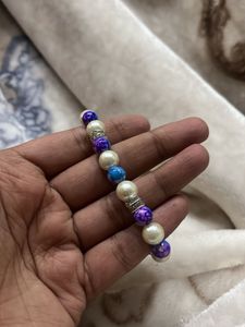 blue and purple Beaded Stretch Bracelet