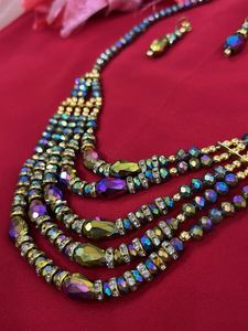 Multi-layer Beaded Necklace &amp; Earrings Set