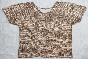 Brown Textured crop-top