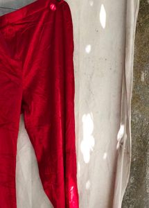 Elegant Red Wide Leg Trousers