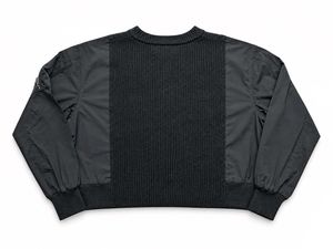 MIXED TEXTURE ZIP-POCKET SWEATER