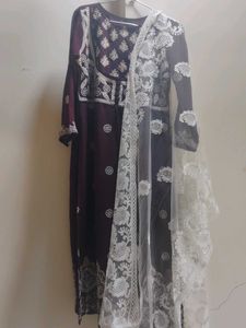 Embroidered Kurta Set with Dupatta
