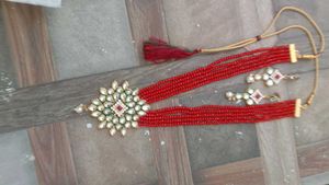 Stunning Red Beaded Necklace Set