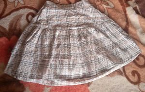 Plaid Skirt With Elastic At The Back