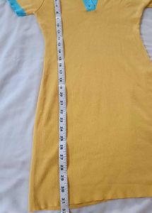 Yellow Polo Dress with Blue Trim