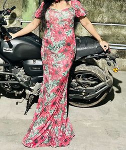 Stunning Floral Sequined Evening Gown