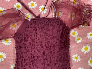 Sparkly Mesh Sleeve Blouse