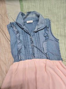 Denim &amp; Chiffon Dress