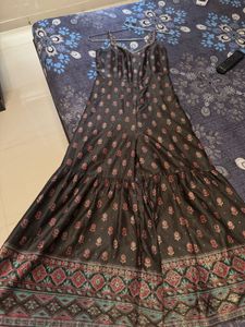 Elegant Ethnic Gown with Embellished Neckline