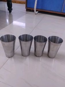 Set of 4 Stainless Steel Glasses