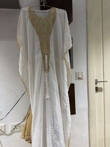 White Cotton Kurta with Gold Trim