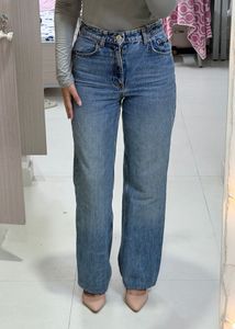 Vintage Wash Wide Leg Jeans