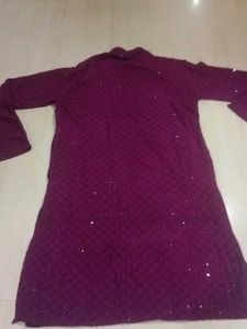 Embellished Purple Kurta