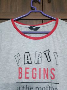 Women's Grey Graphic T-Shirt