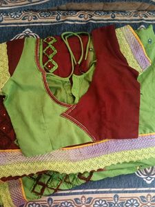 beautiful multi colour embroidery georgette saree