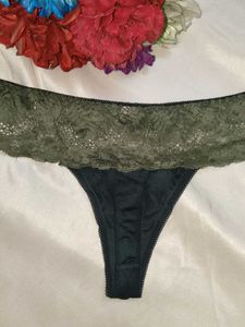 Lace Trim Thong Panty