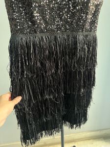 Sparkly Black Fringe Dress