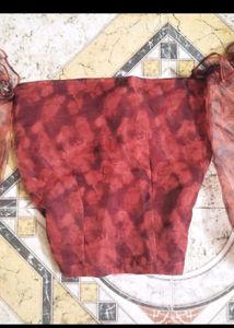 Organza Corset Top With Detachable Sleeves