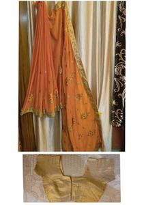 BEAUTIFUL SAREE WITH FALL AND BLOUSE