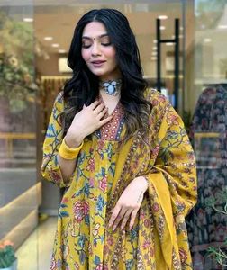 Beautiful Yellow Floral Kurta Set