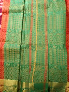 Beautiful Orange and Gold Silk Saree