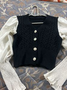 Chic Black & White Cardigan