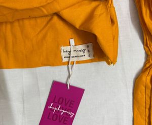 Mustard Puff Sleeve Crop Top