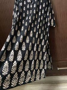 Black printed kurta