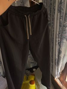 Black Casual Drawstring Pants