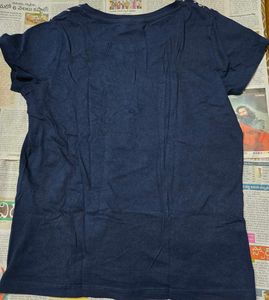 Navy Blue Embroidered T-Shirt