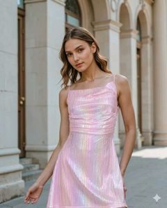 Sparkly Pink Mini Dress