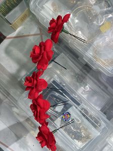 Red Rose Hair Pins