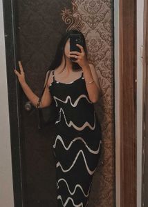 Wavy Print Slip On Newme Dress