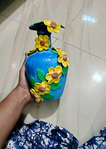 Handmade Blue Floral Vase