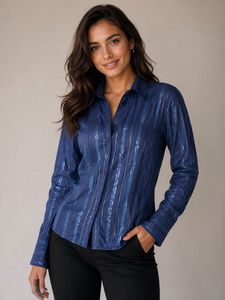 Zara Blue Striped Button-Up Shirt