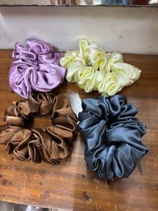 Set of 4 Satin Scrunchies