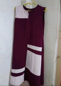 Stylish Maroon & Cream Color onepiece