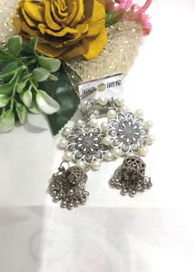 Black Polish Afghani Earrings