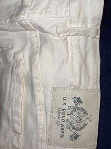 USPA White Denim Shorts