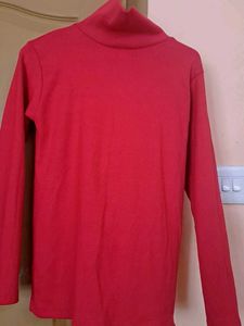 Red Turtleneck Top