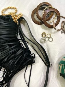 H&amp;M Chic Fringed black Crossbody Bag