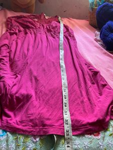 Vibrant Pink Lace Trim Nightgown