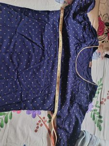 Navy Blue Printed Kurta plazzo Set
