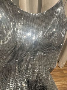 ZARA Sparkly Charcoalish Olive Spaghetti Strap Dre