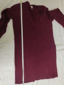 Burgundy Knit Sweater Dress