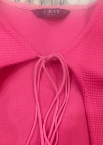 Libas- Pink Knit Bolero Jacket (Size-L)