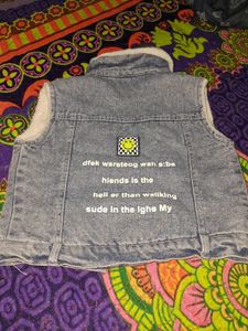 Denim Vest with Sherpa Lining