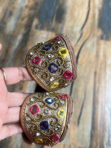 Embellished mojaris flats